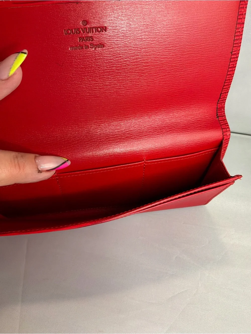 Red Epi Louis Vuitton Long Wallet Clutch